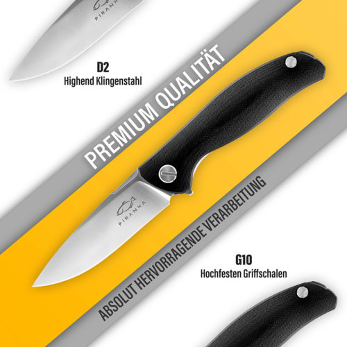 Amazon Produktfoto vom Messer in Form einer Infografik