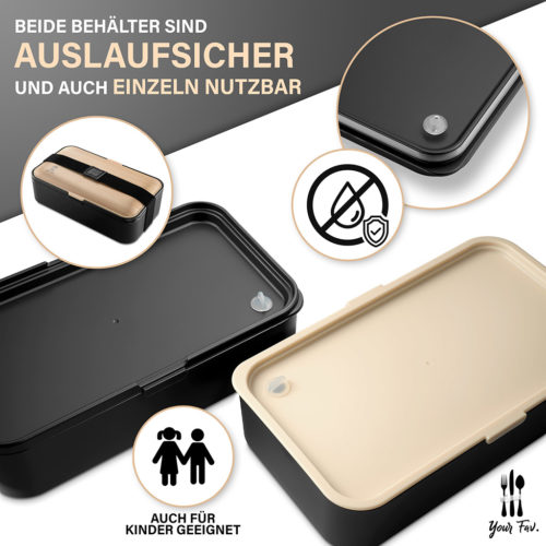 Amazon Produktfoto von einer Lunchbox in Form einer Infografik