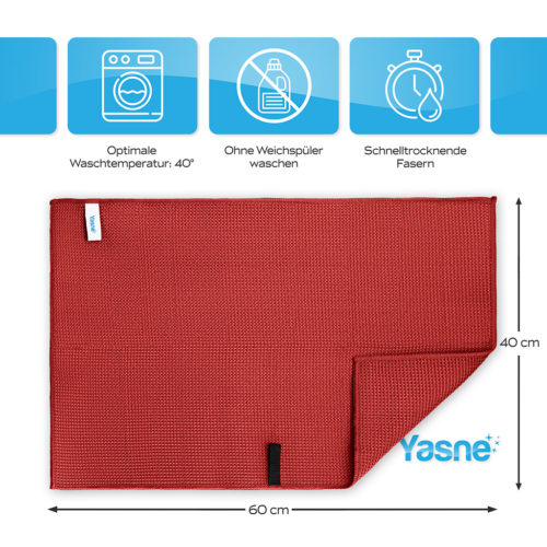 Produktfoto vom Lappen in Form einer Infografik