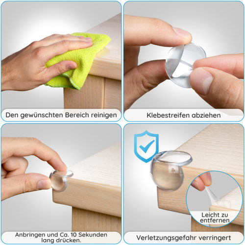 Produktfoto vom Eckenschutz in Form einer Infografik